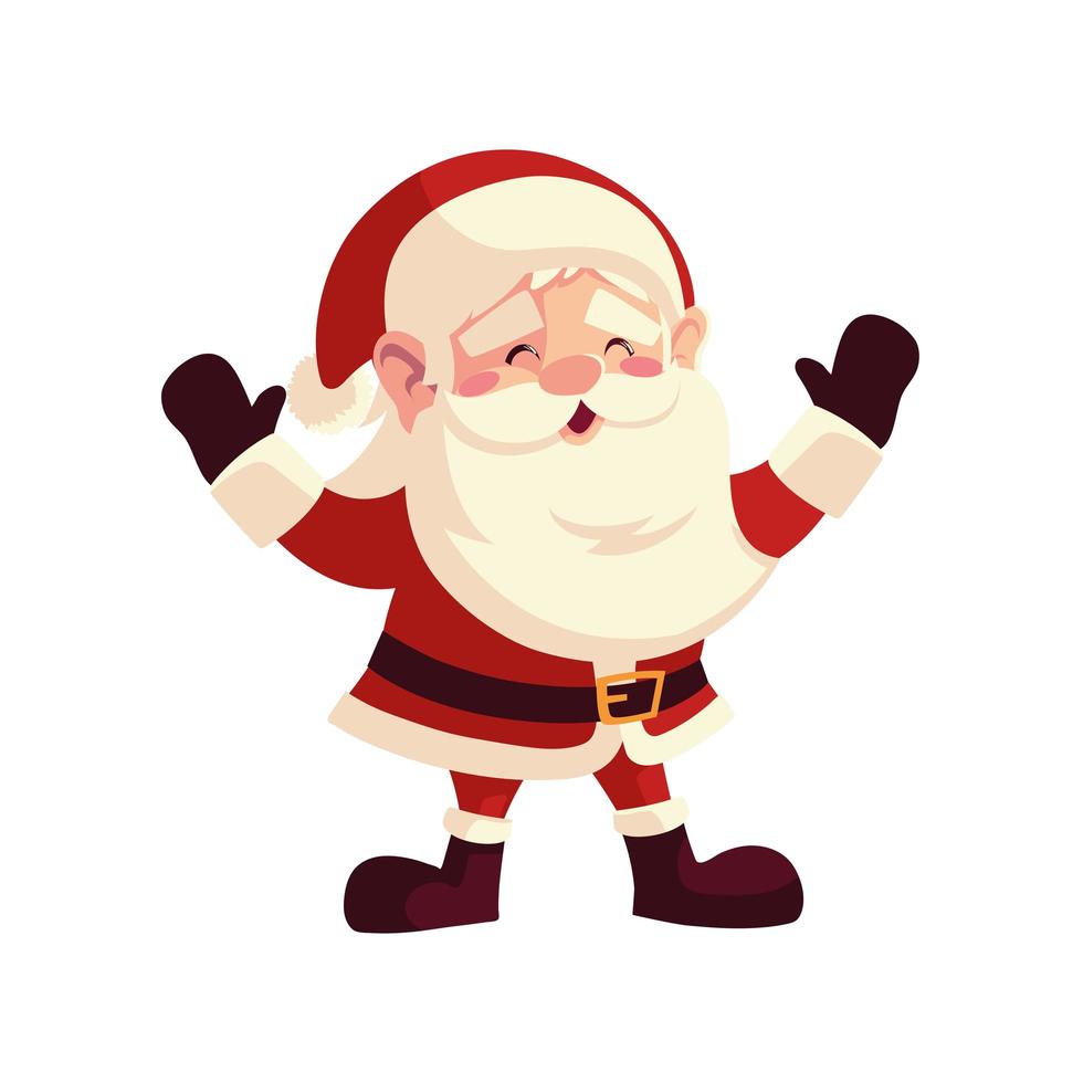 santa claus character cartoon christmas on white background vector