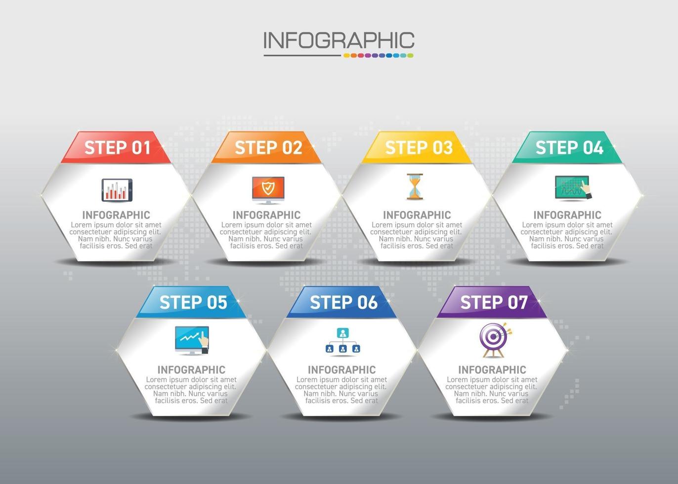 Infographic concept of shopping online process with 6 steps. vector