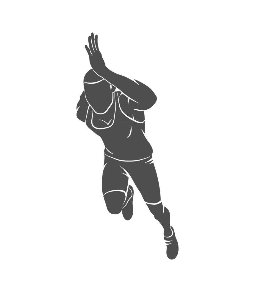 Silhouette runners on short distances sprinter on a white background Vector illustration