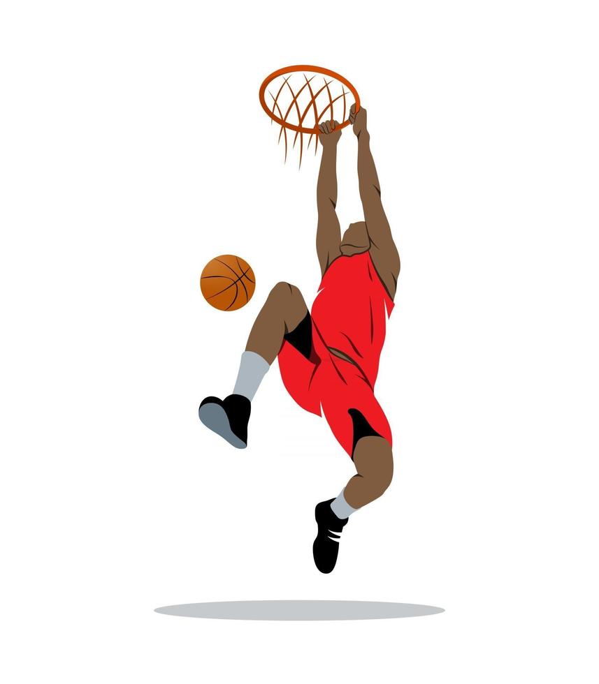 Abstract basketball player with ball on a white background Vector illustration