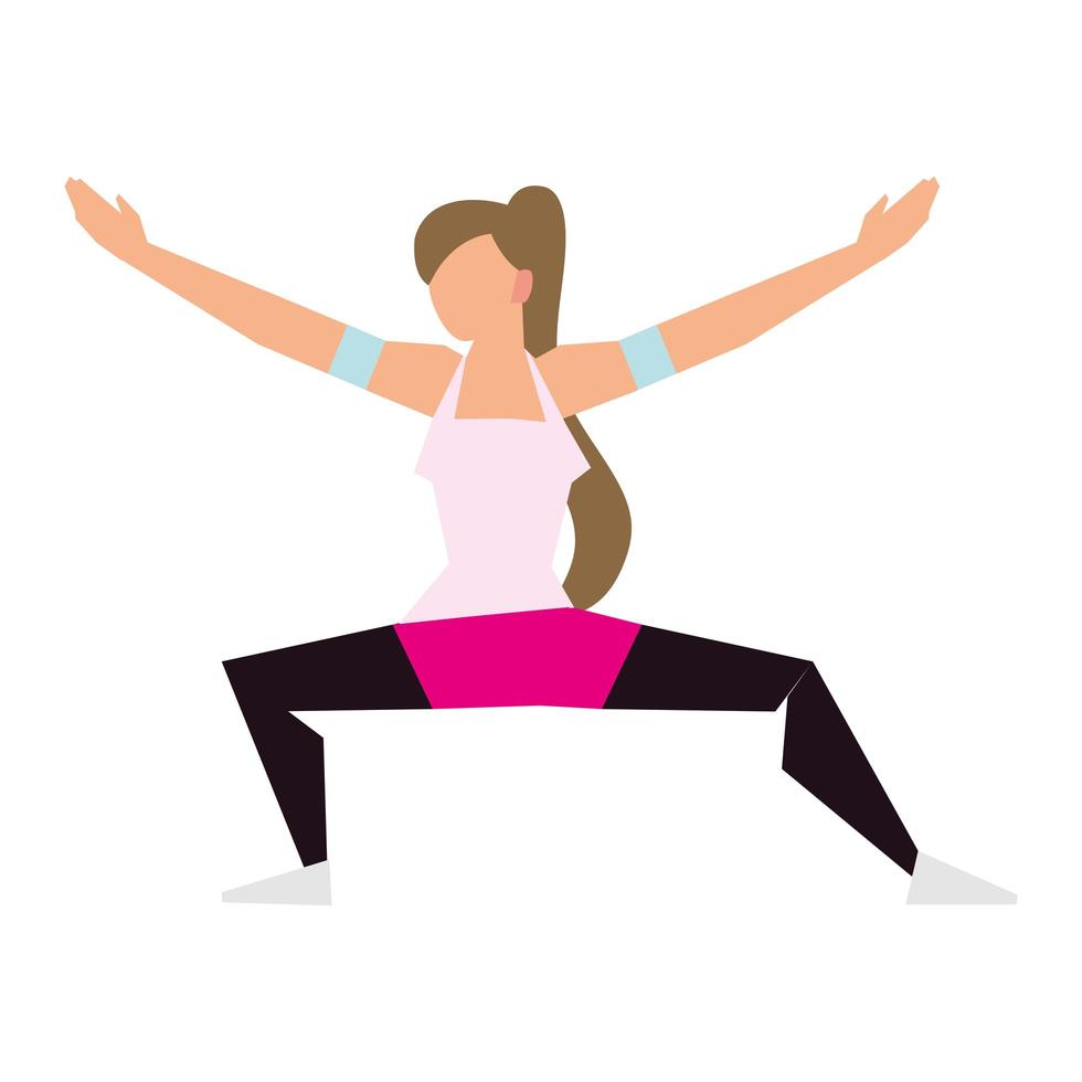 woman practicing exercise activity sport lifestyle outdoor vector