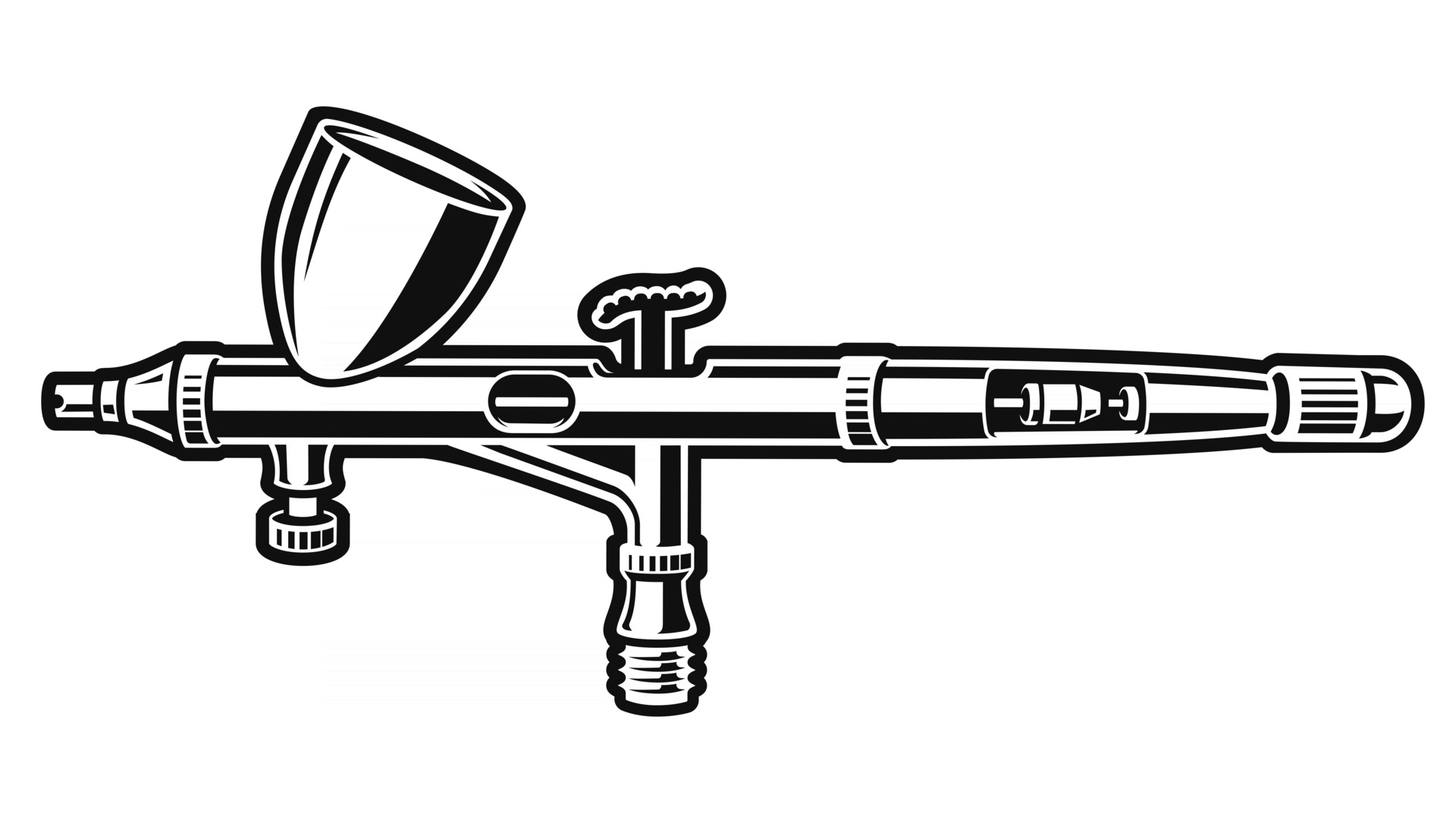 black and white vector illustration of an airbrush 2641447 Vector Art