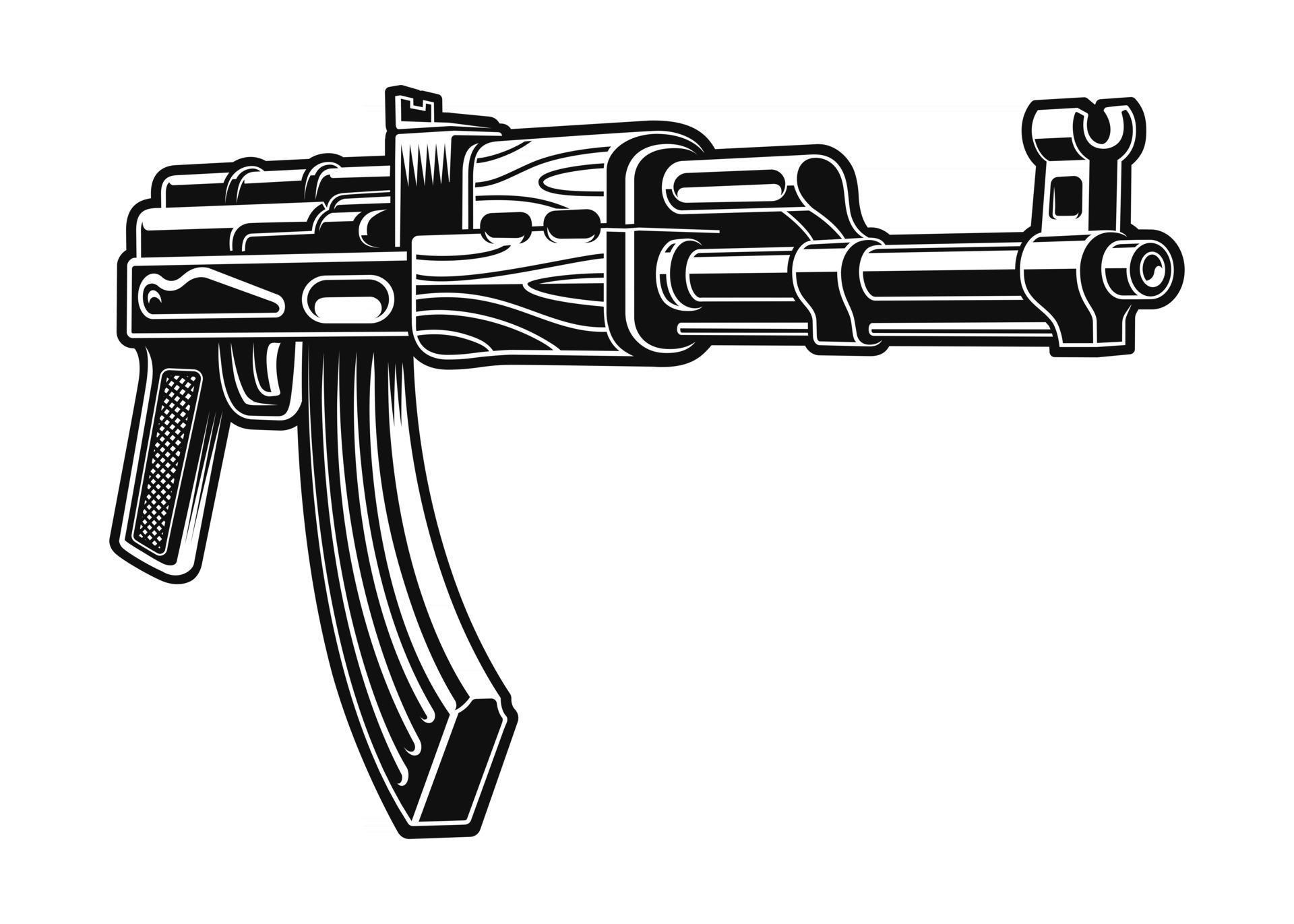 AK 47 riffle vector illustration isolated on white background 2641454