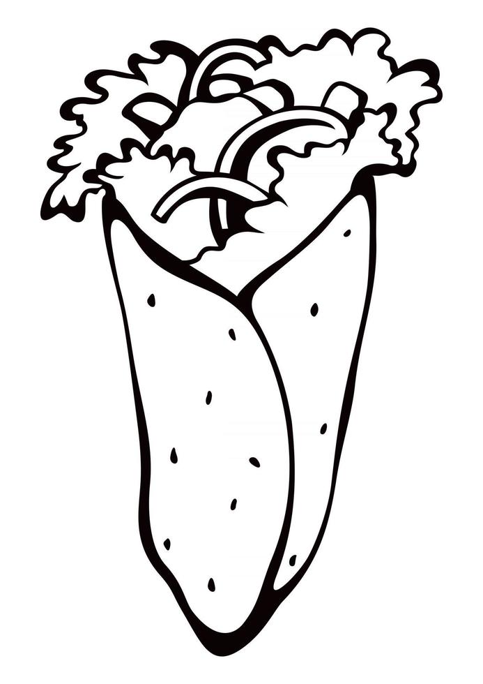Chicken Tortilla Wrap illustration vector