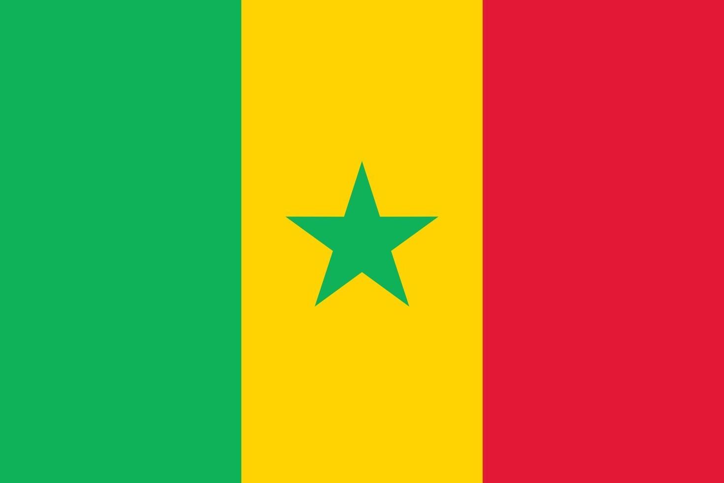 senegal oficialmente bandera vector