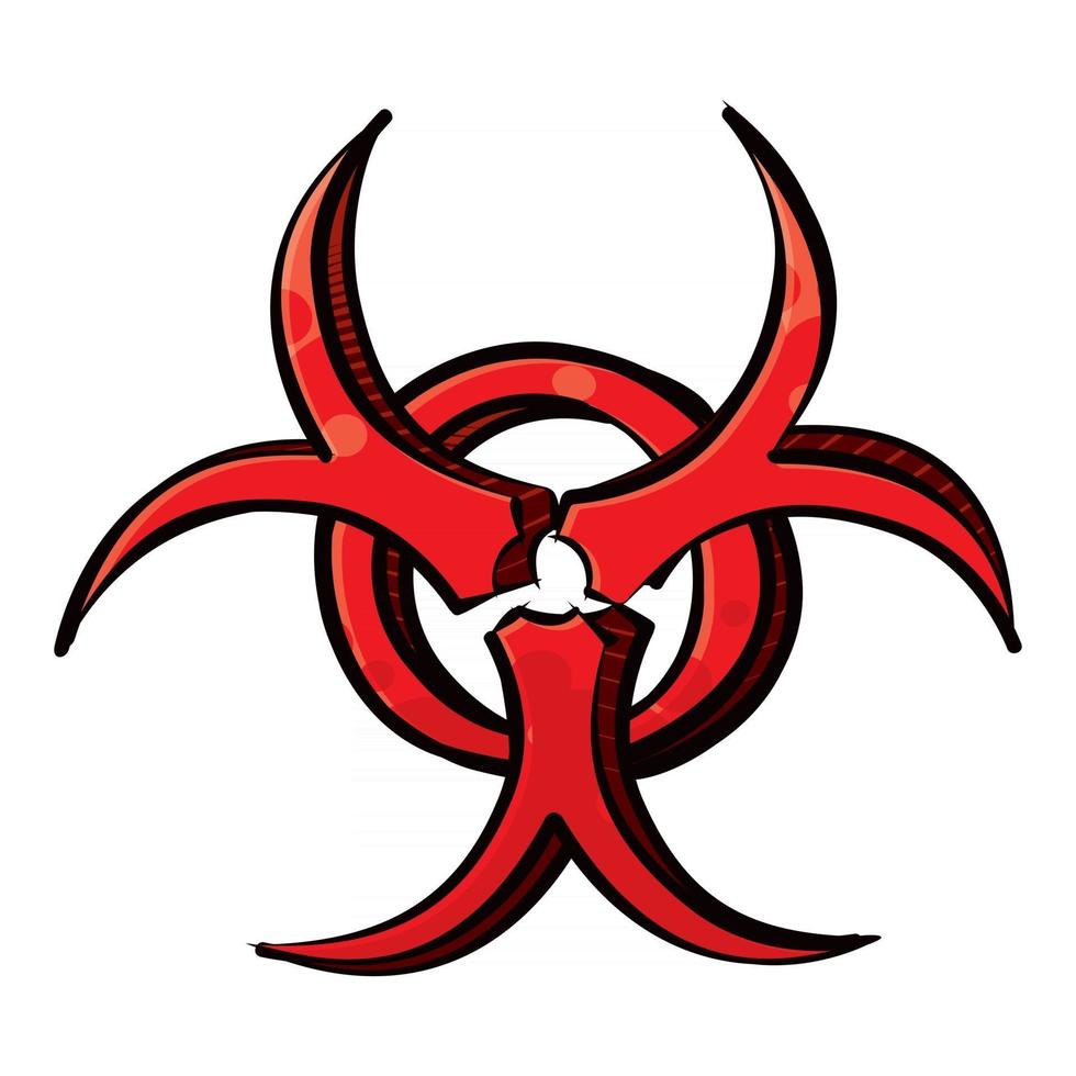 Drawing of biohazard risk symbol vector