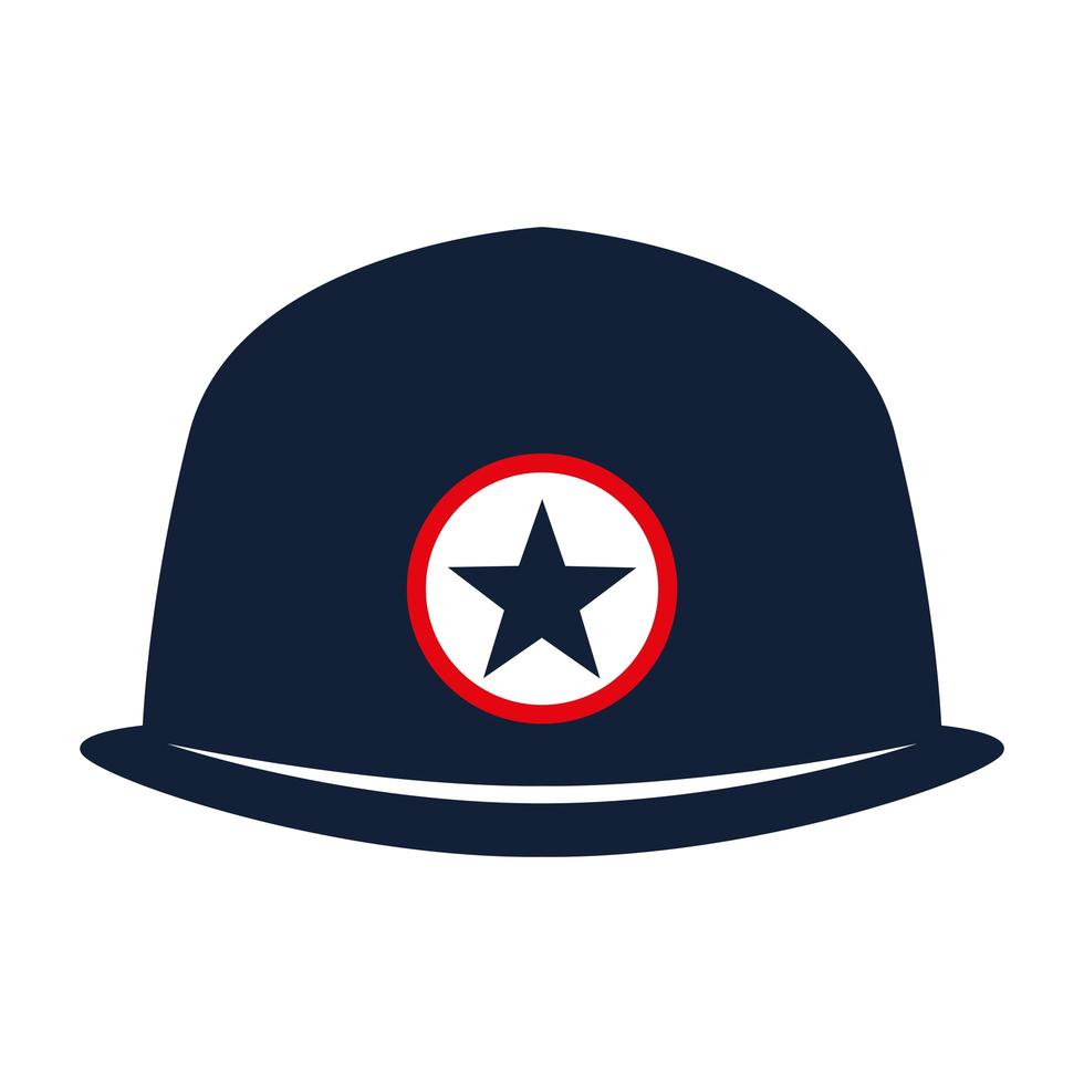 bowler hat with star vector