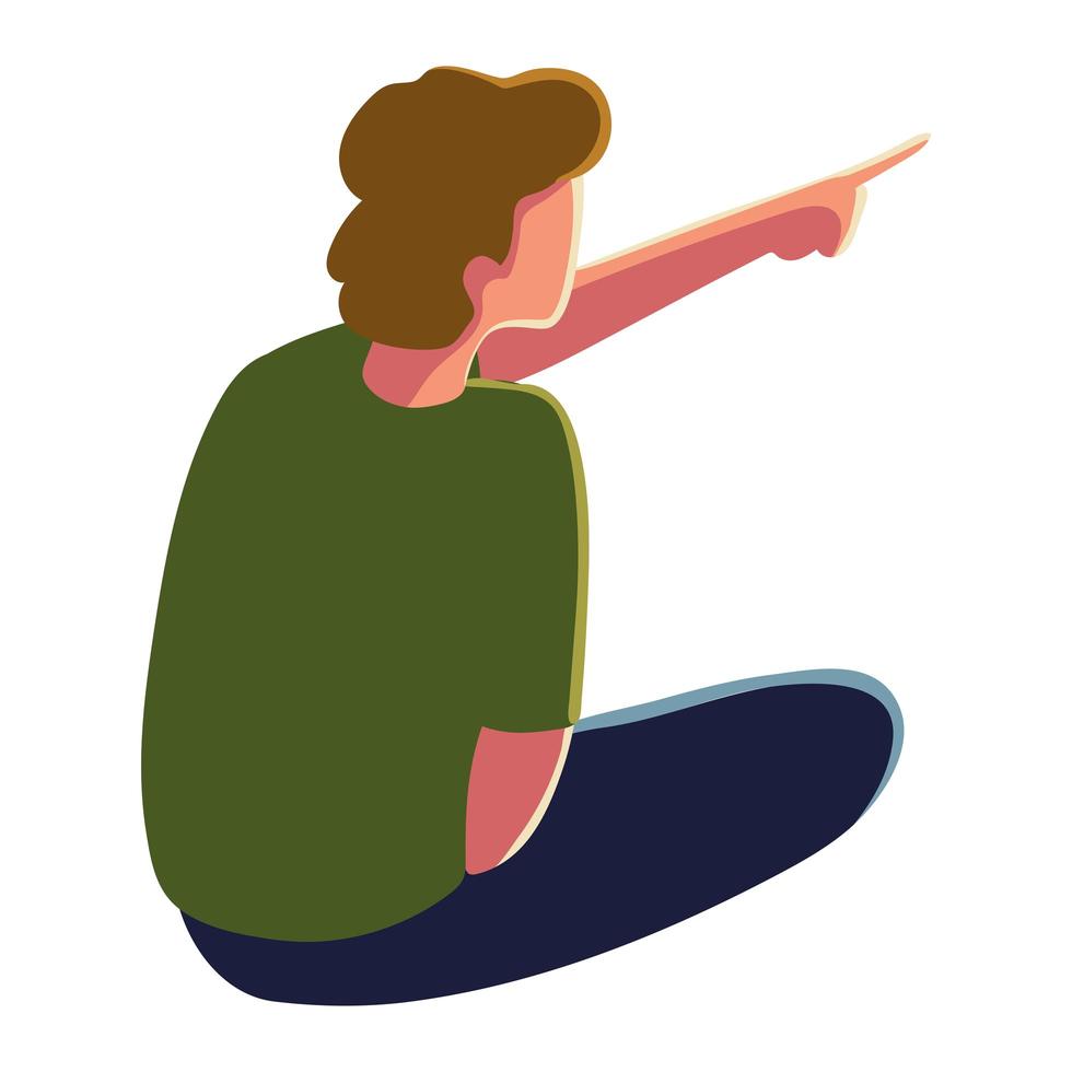 man sitting on the floor vector