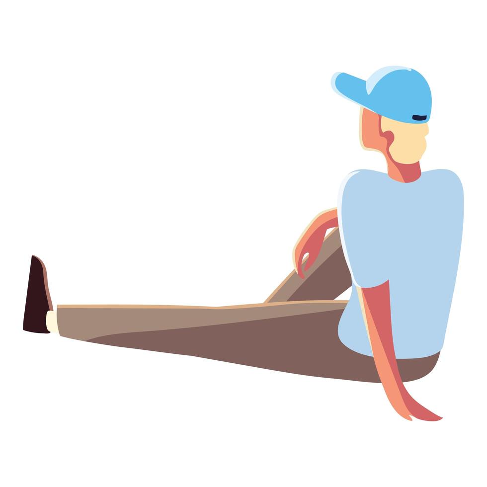 young sitting on the floor vector