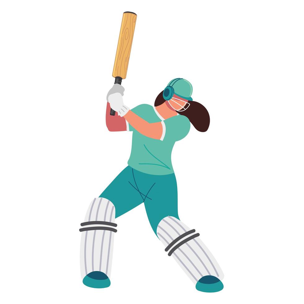 woman with cricket bat vector