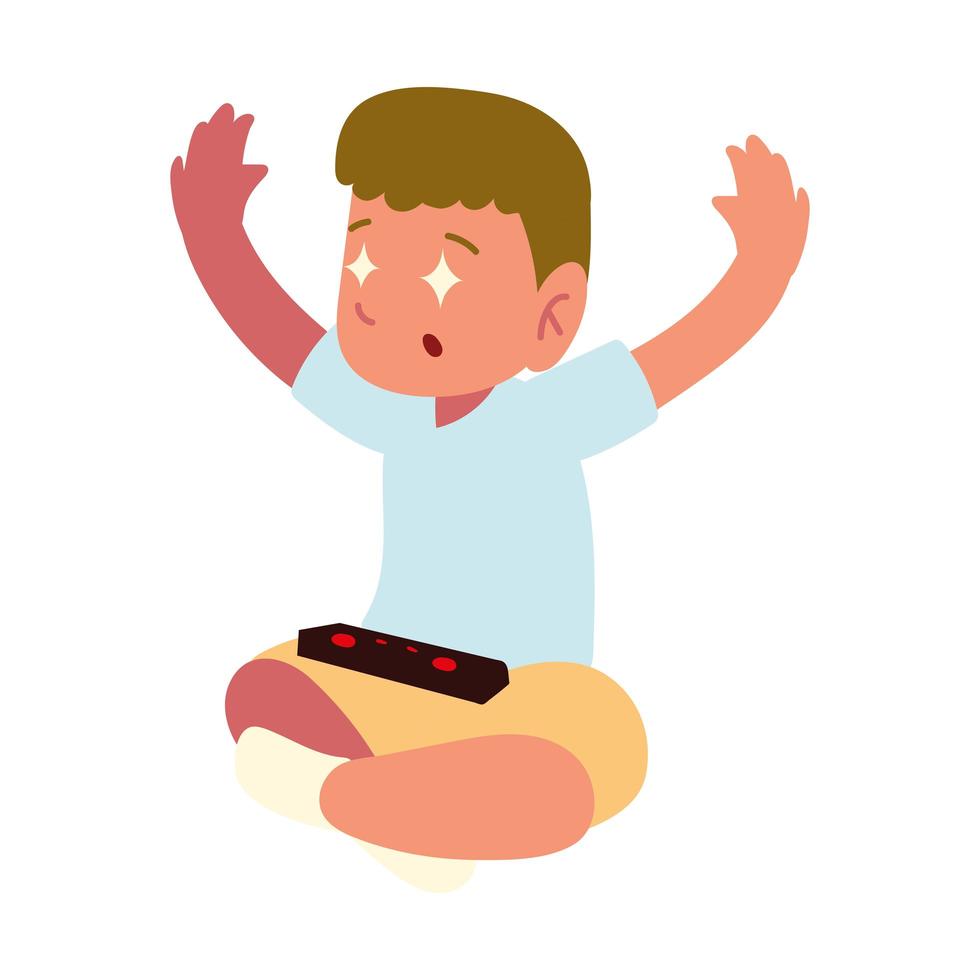 boy with video game control vector