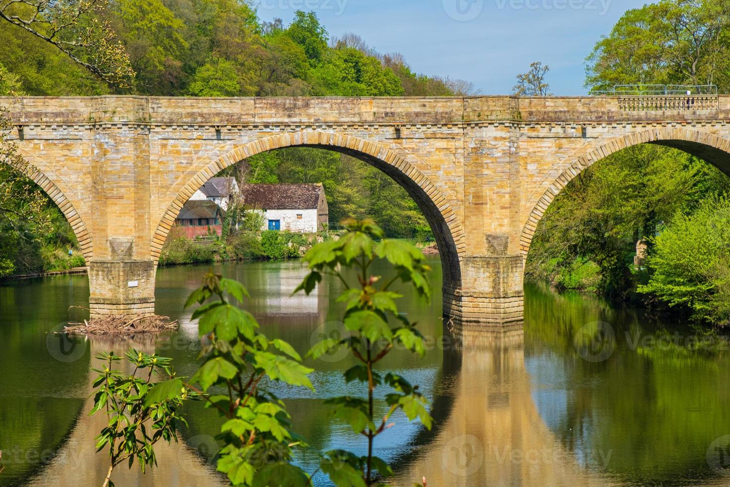 Prebends Bridge crossing River Wear in Durham, England photo