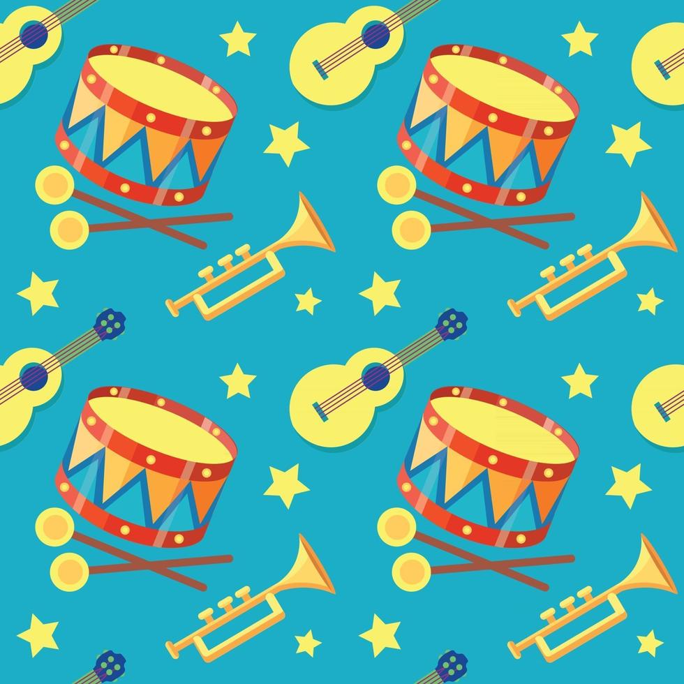 drum guitar  and trumped all toys kid objects vector