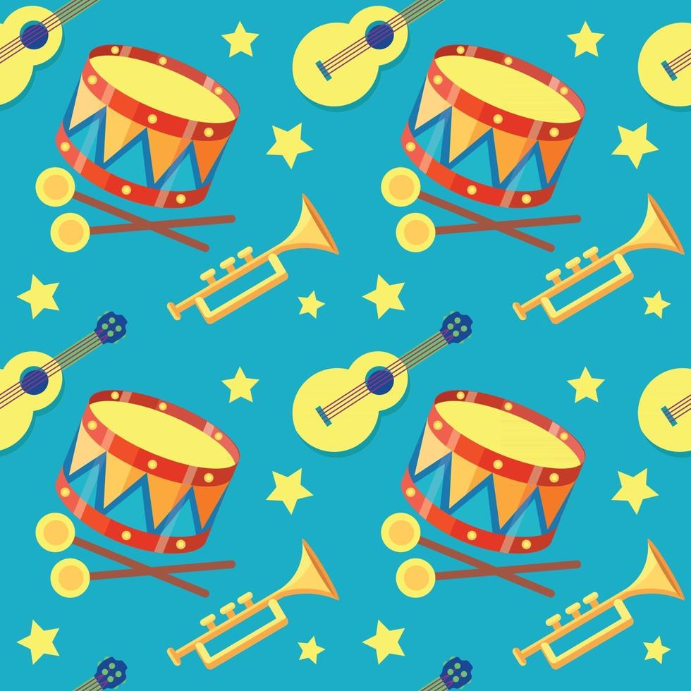 tambor de guitarra y superó a todos los juguetes objetos de niños vector