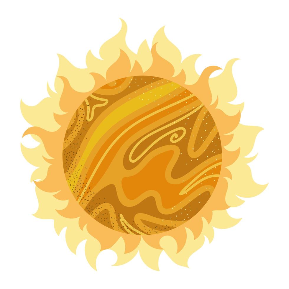 vector de icono de quema de sol espacial