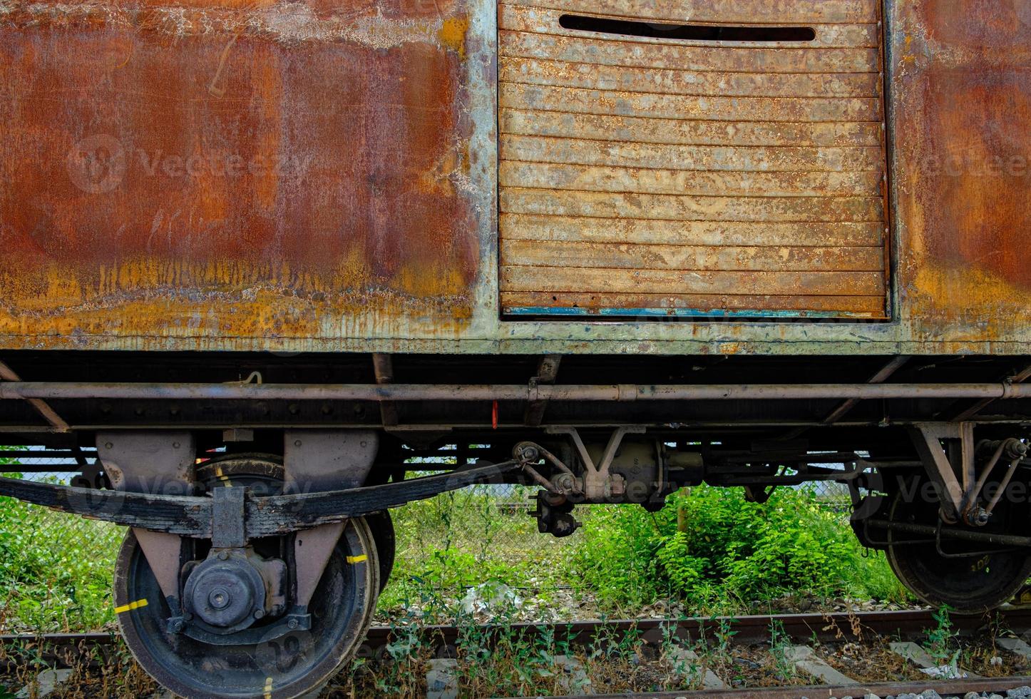 Old rusted train wagon photo