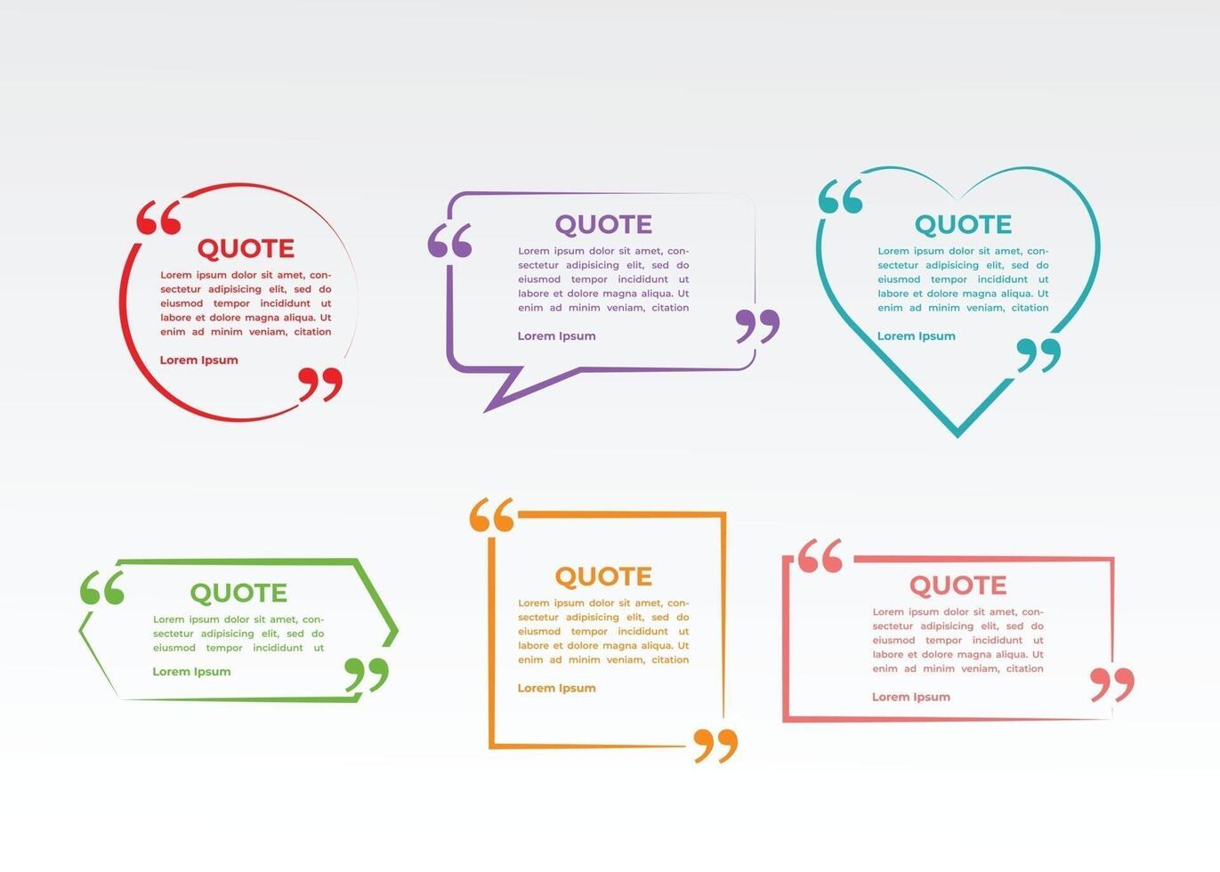 quote bubble frame set collection vector