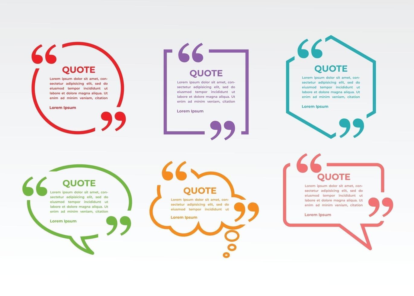 quote bubble frame set collection vector