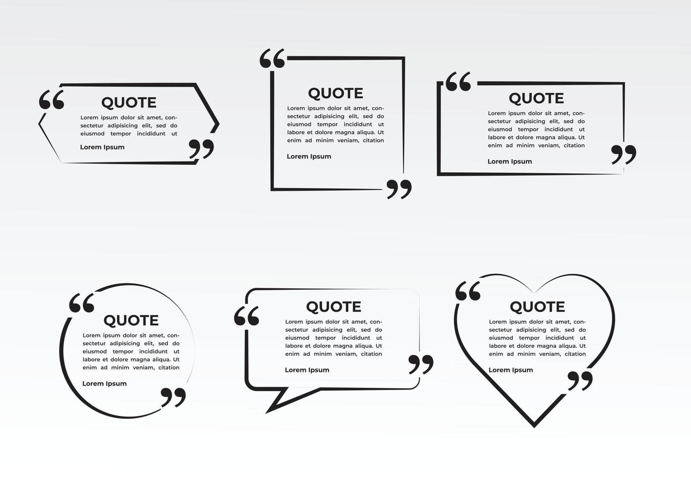 quote bubble frame set collection vector