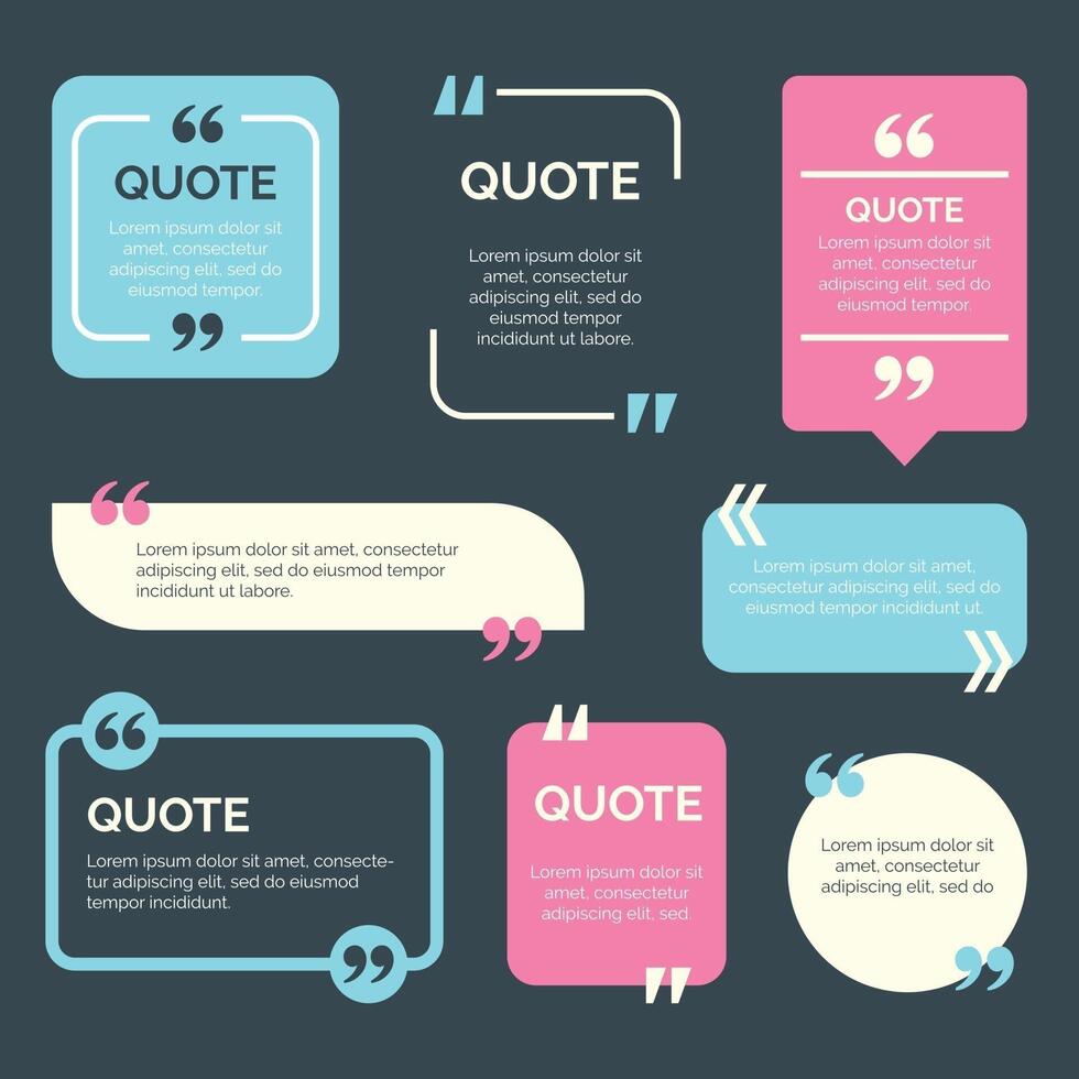 quote bubble frame set collection vector