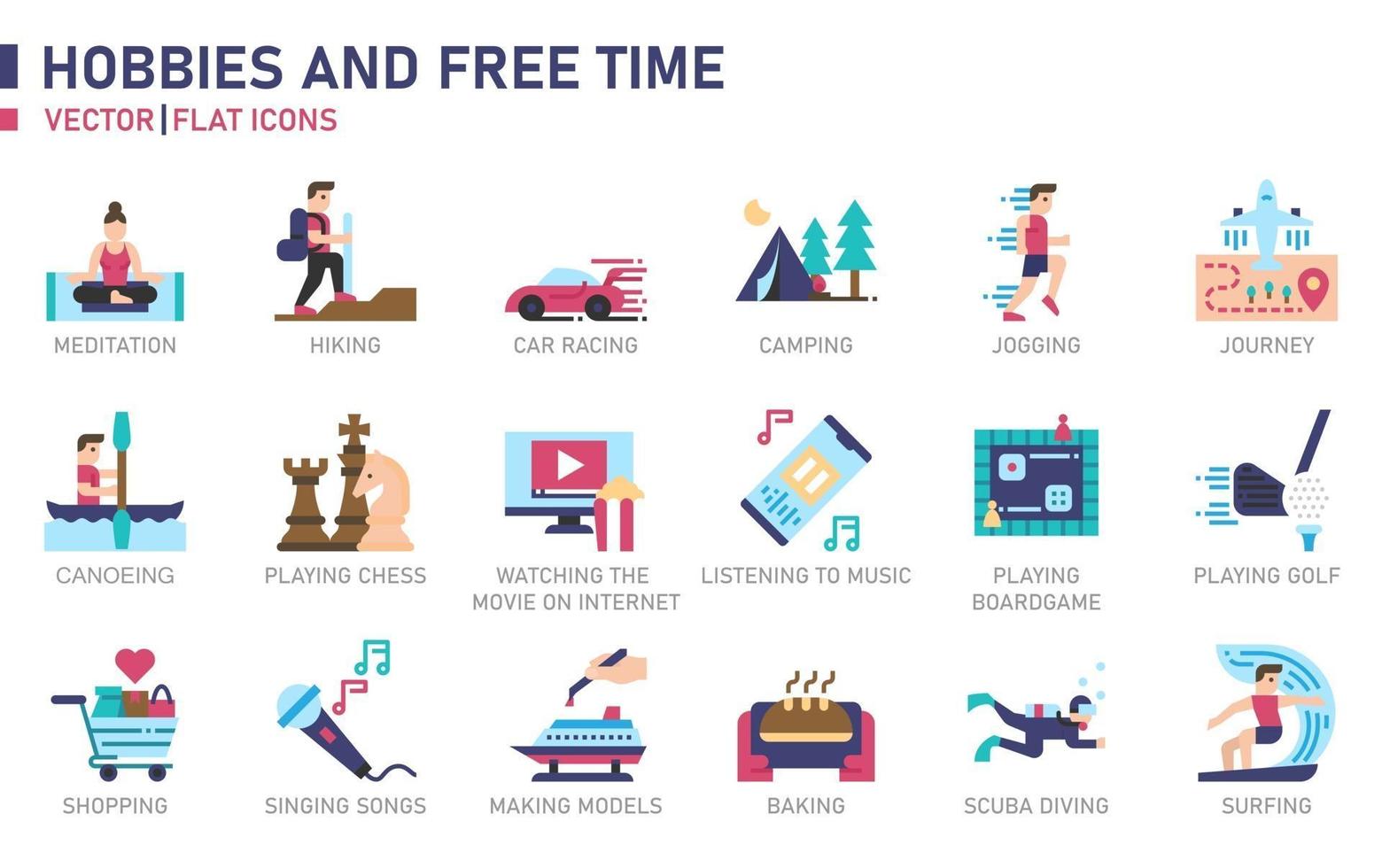 Hobbies Flat Icon vector