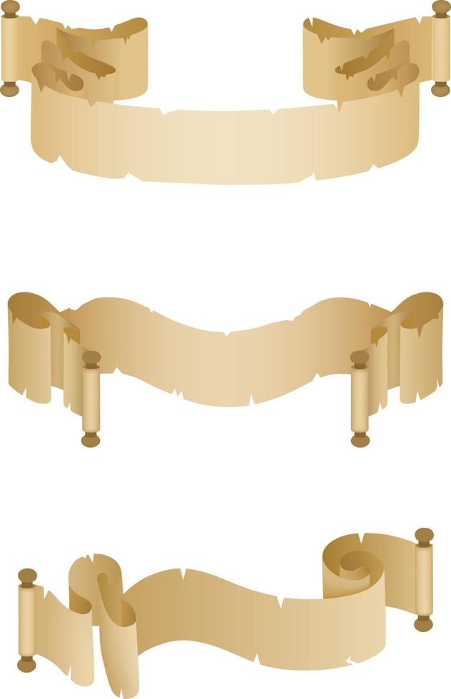 set of old scroll banners vector