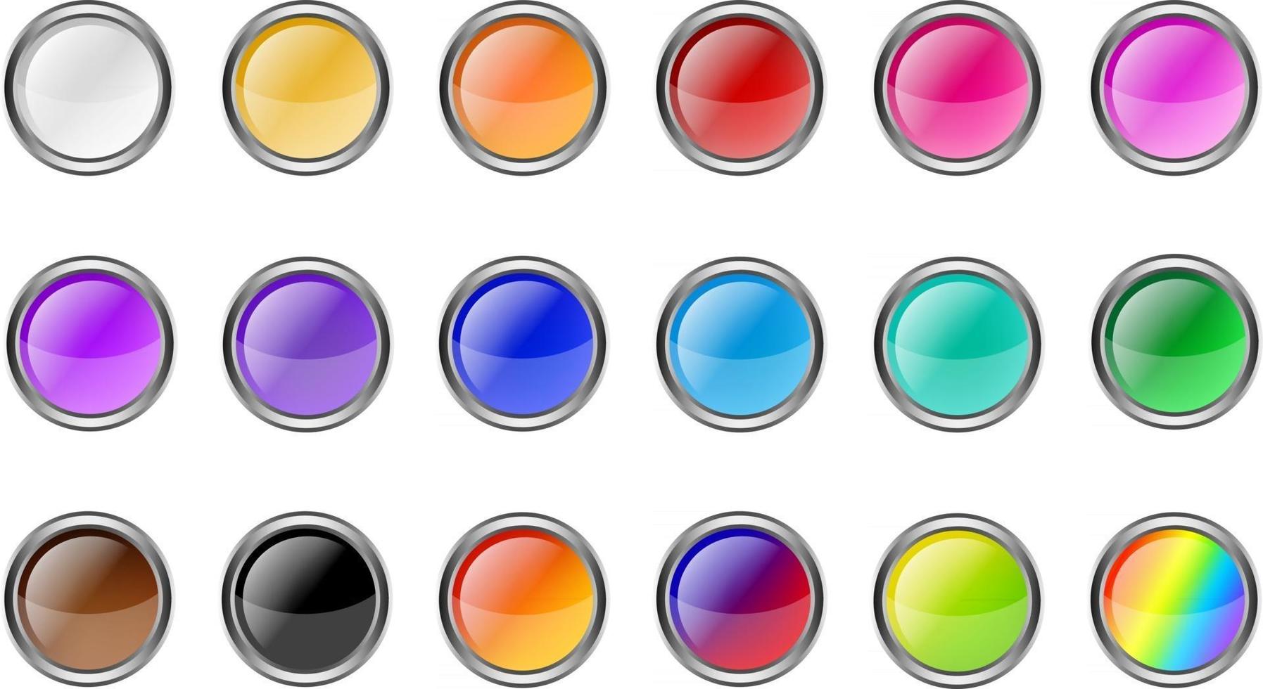 set of colorful buttons vector