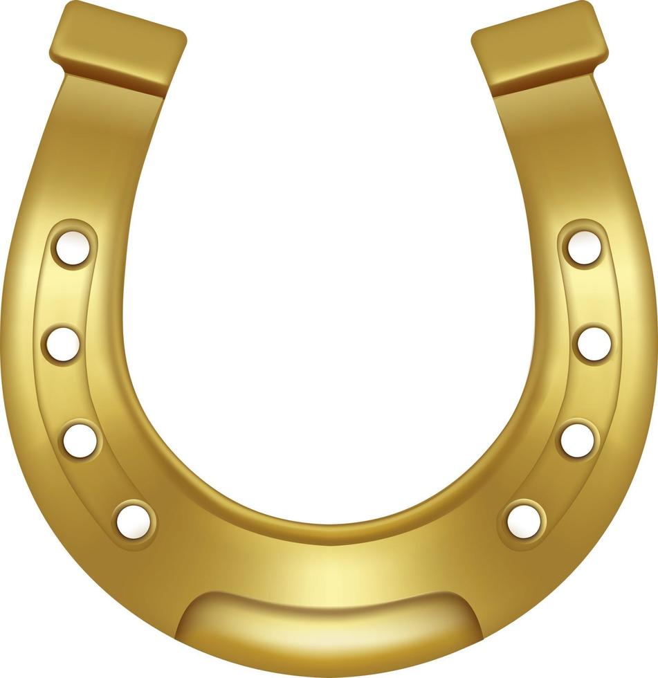 isolated gold  horseshoe vector
