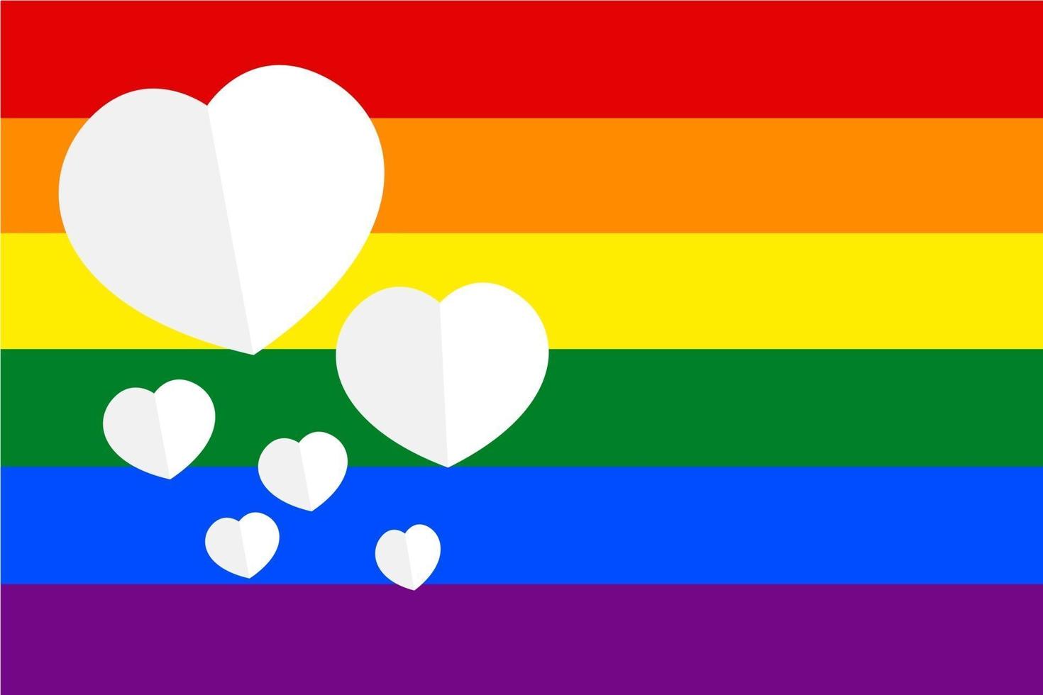 Pride month flag and hearts vector