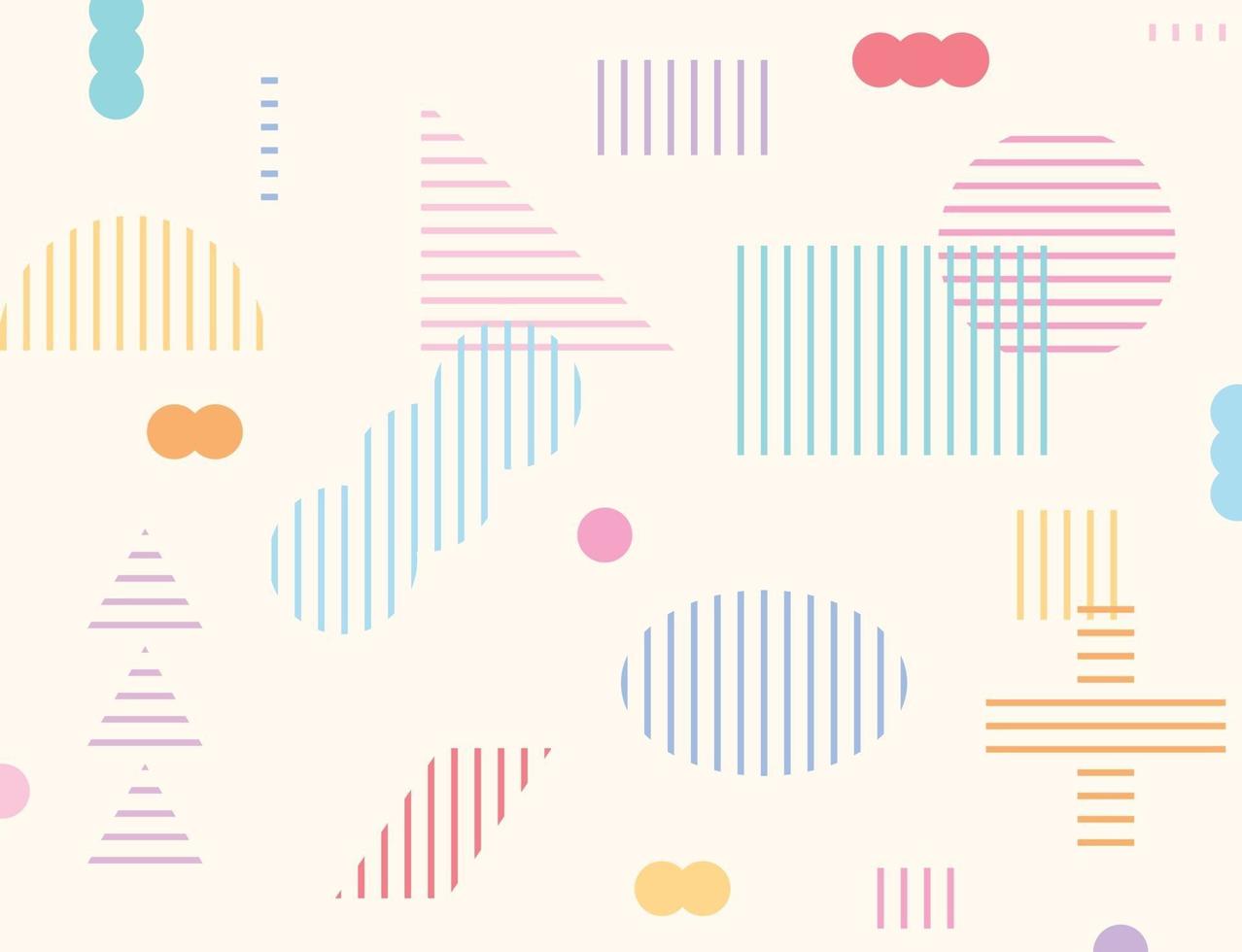 Various shapes such as triangles and squares are made up of stripes. Simple pattern design template. vector