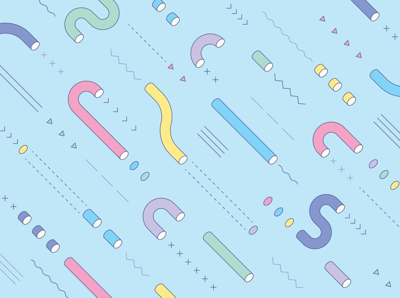 The tubes are arranged diagonally in various curves. Simple pattern design template. vector
