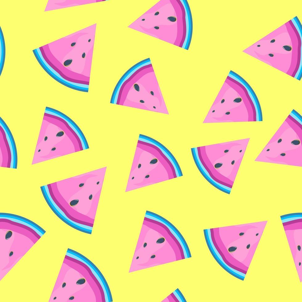 Summer Flat Seamless pattern Background with watermelon. Vector Illustration