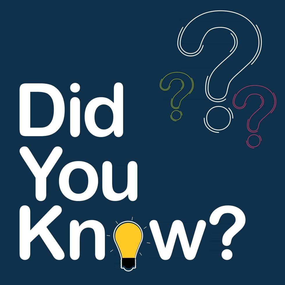 Did you know interesting fact background. Vector Illustration