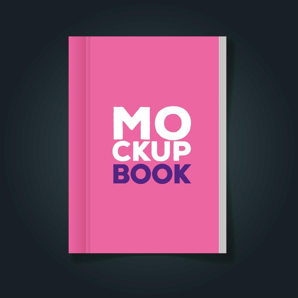 corporate identity branding mockup, mockup with book of cover pink color vector