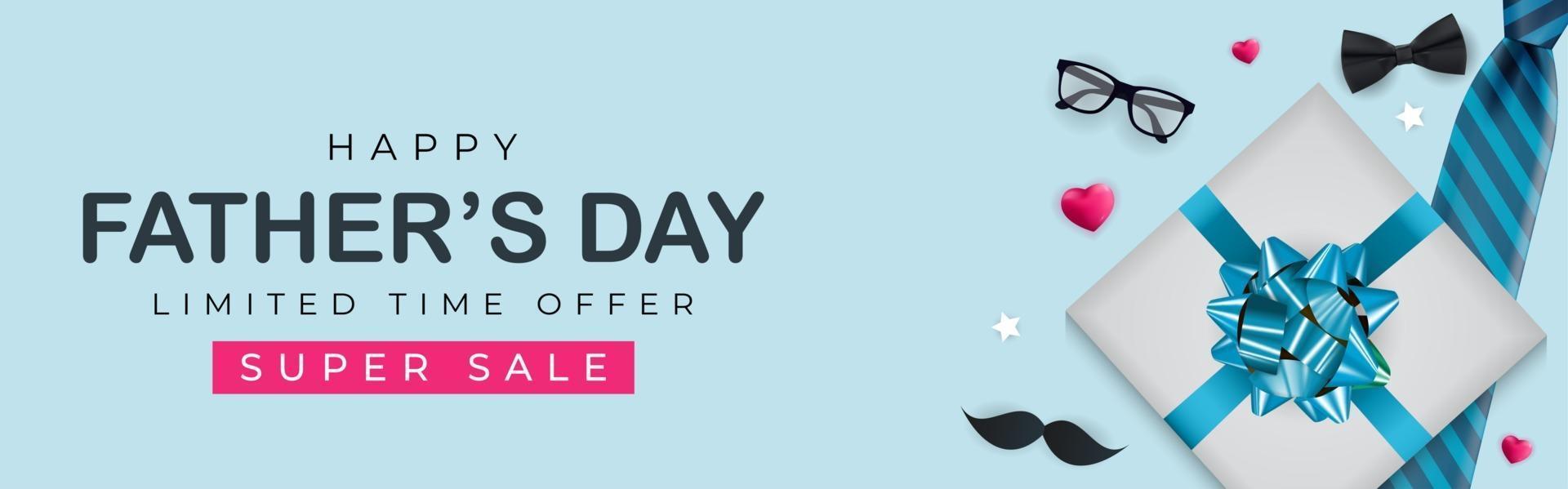 Father s Day Sale Background. Poster, flyer, greeting card, header for website. Vector Illustration