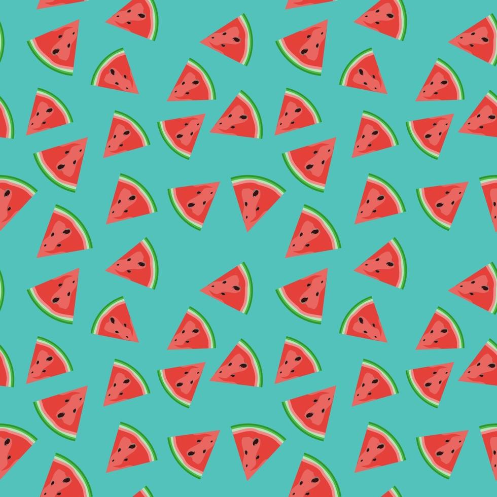 Summer Flat Seamless pattern Background with watermelon. Vector Illustration