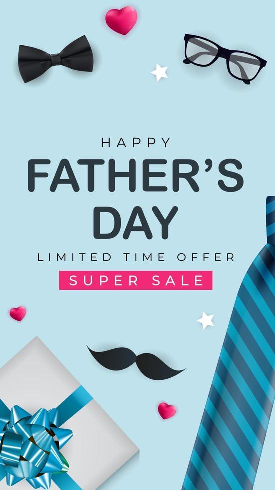 Father s Day Sale Background. Poster, flyer, greeting card, header for website. Vector Illustration