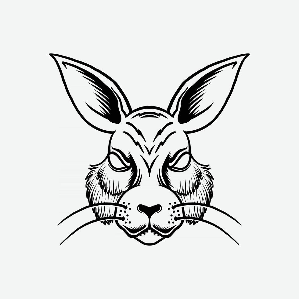 Rabbit head drawing vector