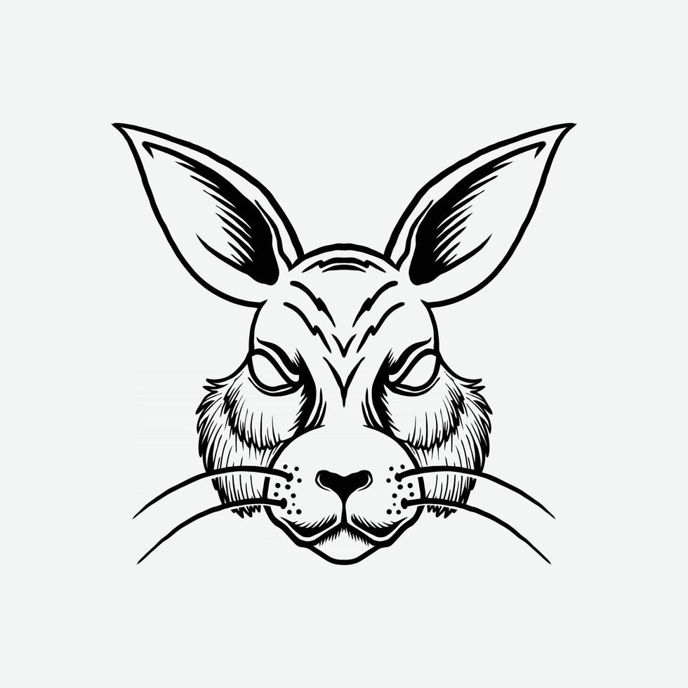 Rabbit head drawing vector