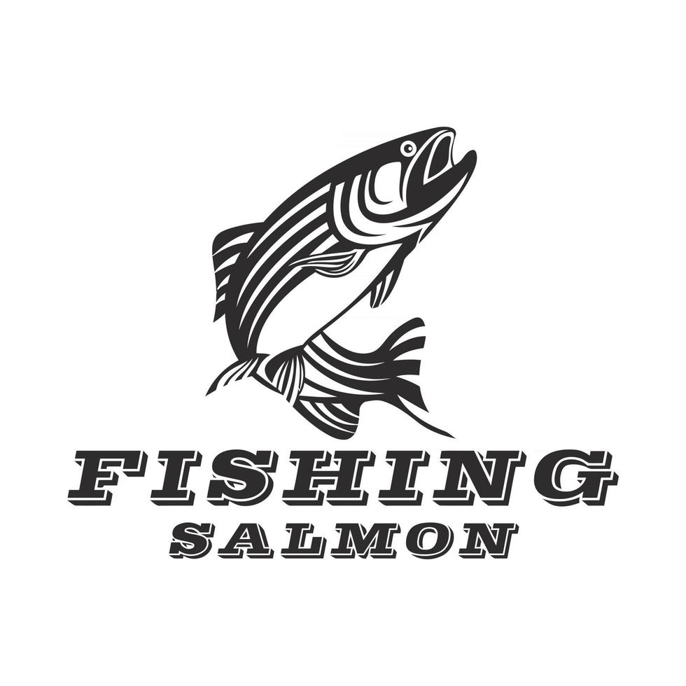 Fishing salmon illustration vector