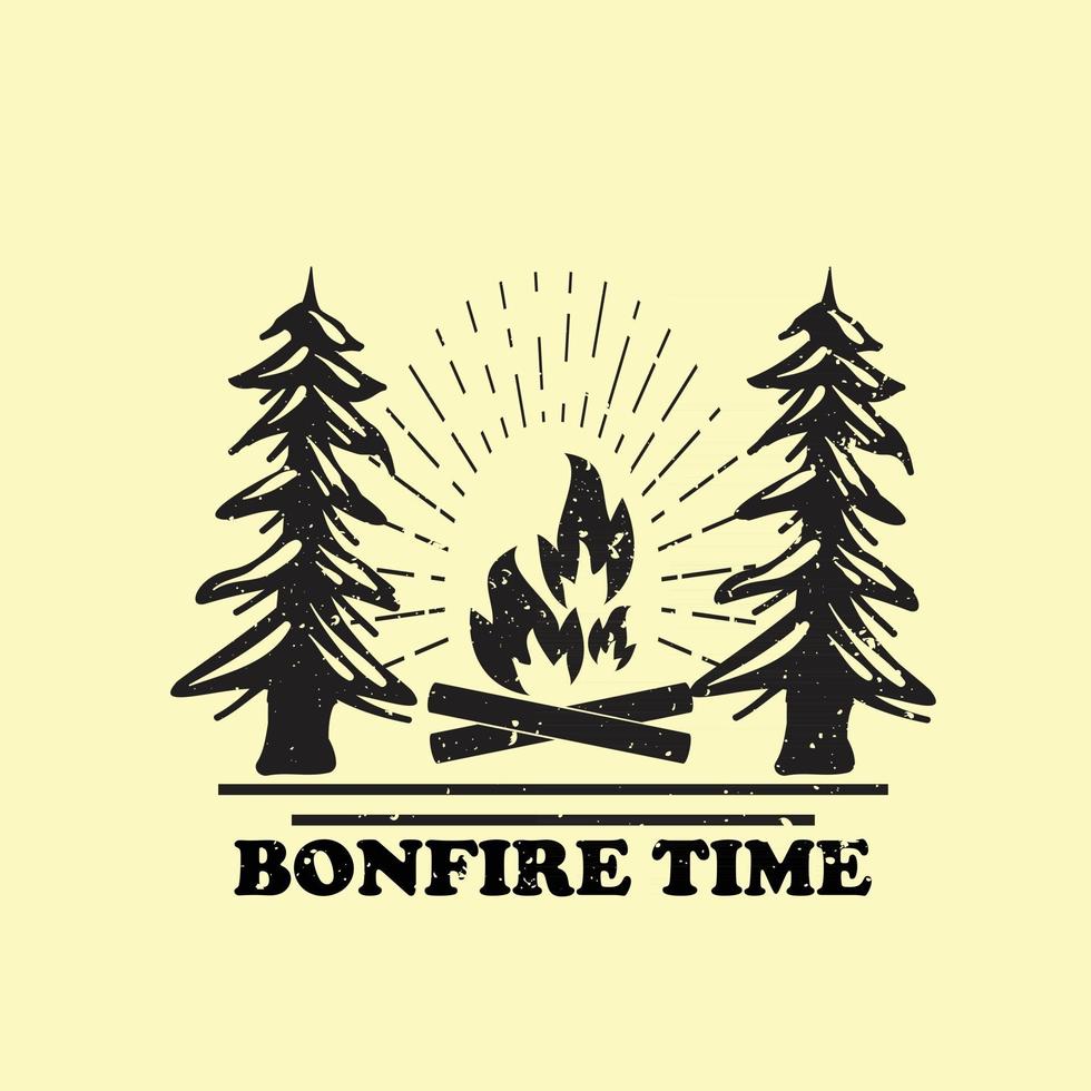 Outdoor and bonfire vector