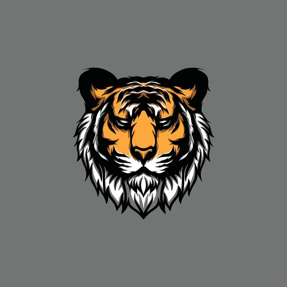 Tiger head drawing vector