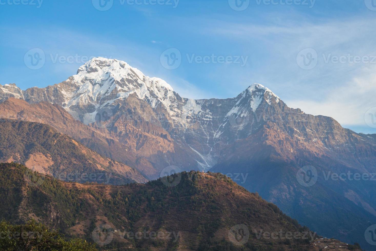 paisaje del macizo de annapurna en nepal foto