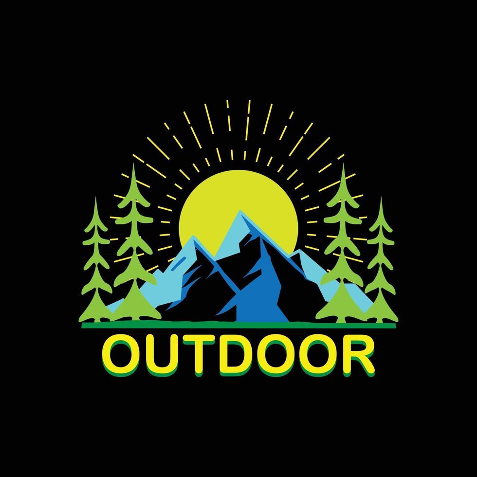 Outdoor mountain illustration vector