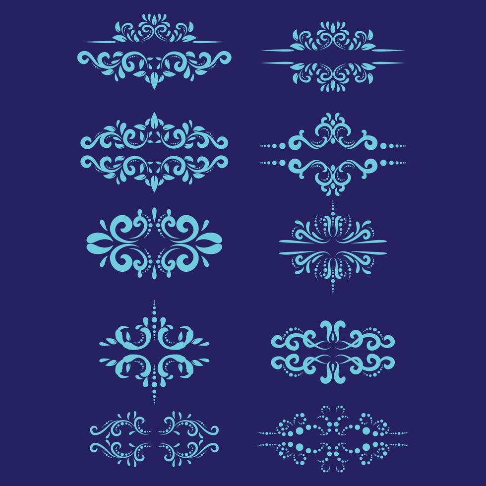 Set ornaments drawing vector