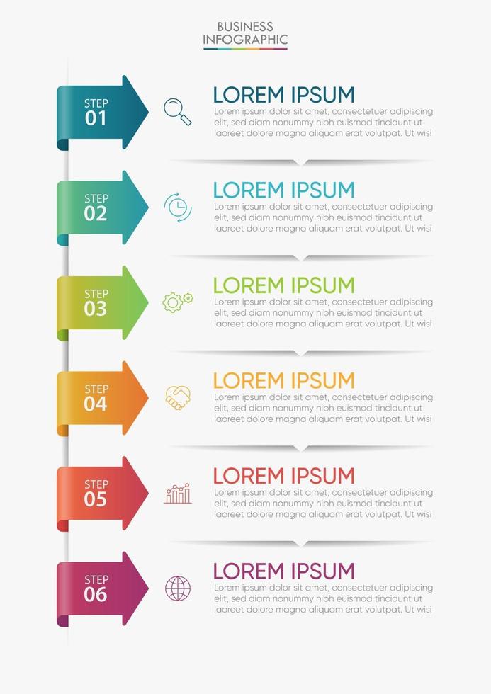 Business data visualization timeline infographic icons designed for abstract background template vector