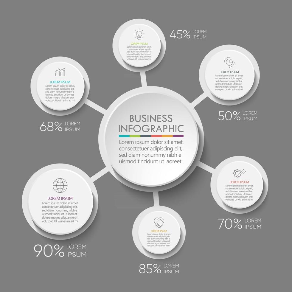 Business circle timeline infographic icons designed for abstract background template vector