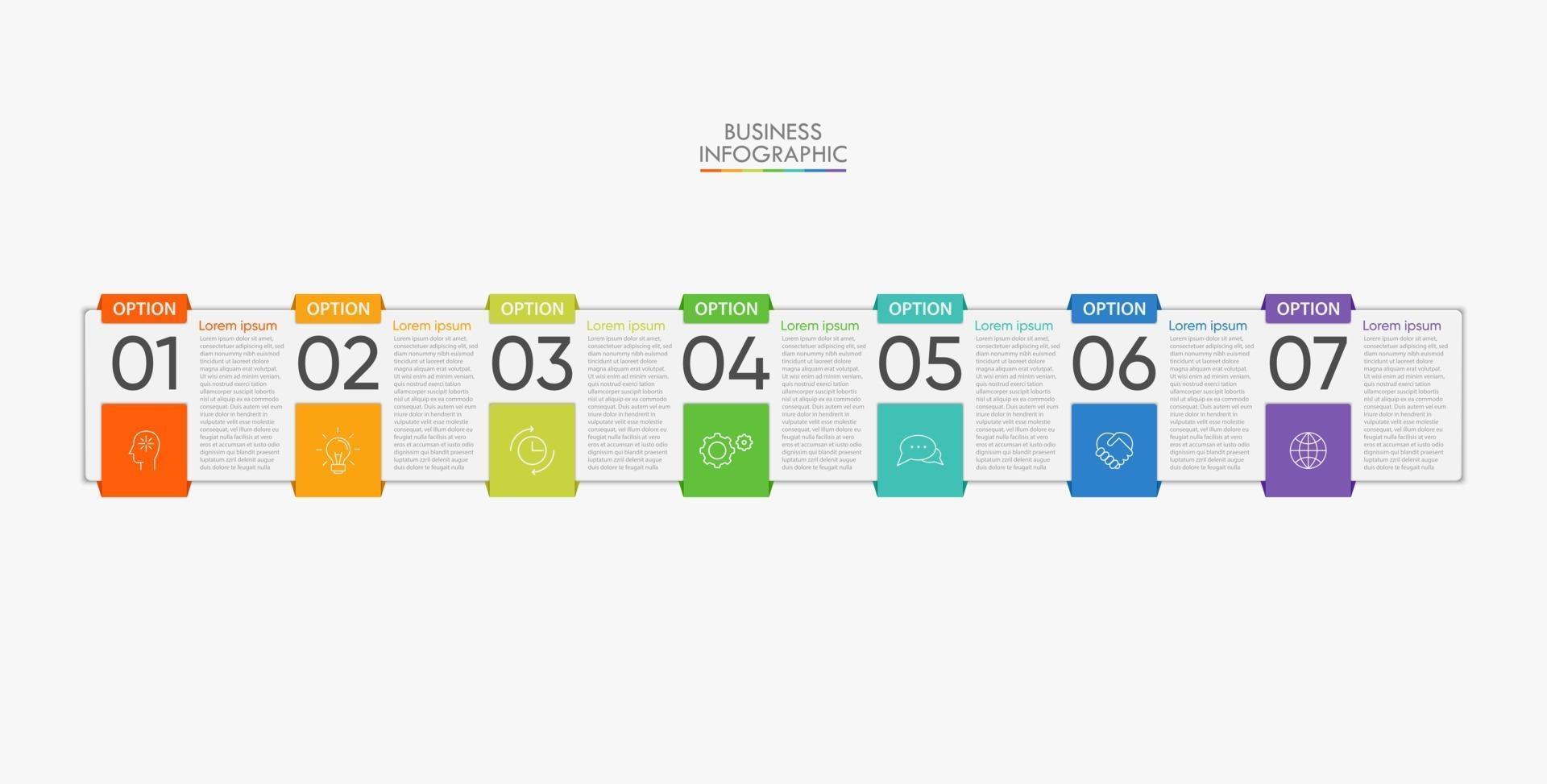 Business data visualization timeline infographic icons designed for abstract background template vector