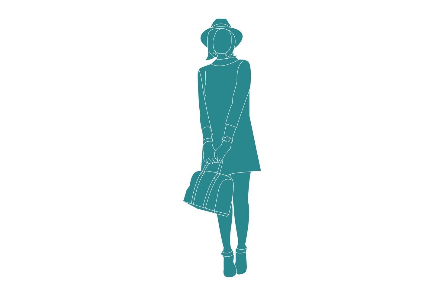 Flat Illustration Women with Dresses vector