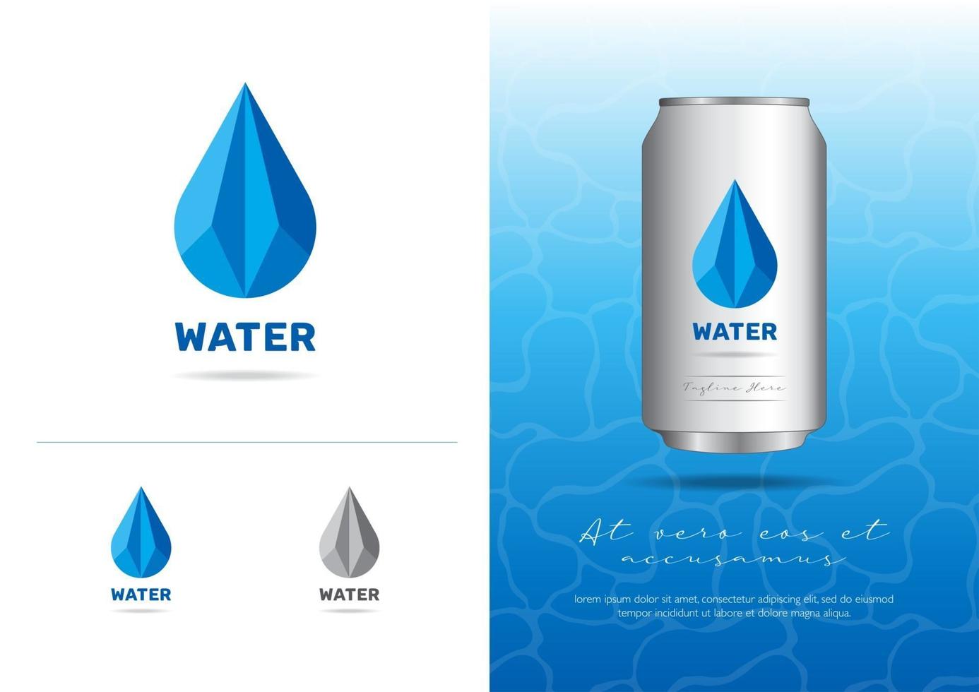 Polygonal Style Water Logo vector